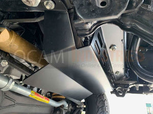 OCAM Steel Bash Plates For Toyota Landcruiser 76 78 79 Series Radiator & Transfer Covers, 4mm Black V8 Diesel