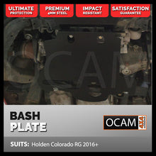 Load image into Gallery viewer, OCAM 2pce Steel Bash Plates For Holden Colorado RG 07/2016-Current, 4mm Black
