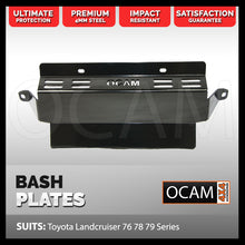Load image into Gallery viewer, OCAM Steel Bash Plates For Toyota Landcruiser 79 Series Single Cab 2017-2024 Radiator, 4mm BLACK V8
