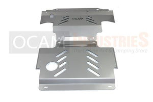 OCAM Steel Bash Plates For Nissan Navara D40 2005-12 4mm Silver (430 x 460mm)