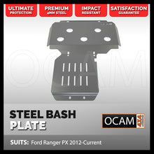 Load image into Gallery viewer, OCAM Steel Bash Plates for Ford Ranger PX PXMKII PXMKIII 2011-06/2022, 4mm Silver
