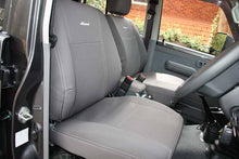 Load image into Gallery viewer, Second Row Wetseat Neoprene Seat &amp; Headrest Covers for Toyota Landcruiser 76 Series 10/1999-Current, Mid Grey With Blue Stitching
