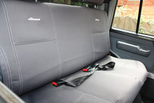 Load image into Gallery viewer, Second Row Wetseat Neoprene Seat &amp; Headrest Covers for Toyota Landcruiser 76 Series 10/1999-Current, Mid Grey With Blue Stitching
