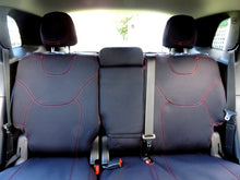 Load image into Gallery viewer, 1st &amp; 2nd Row Bundle - Black Neoprene Seat Covers With White Stitching for Jeep Cherokee KL 06/2014-Current
