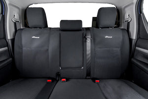 3rd Row Tailored Wetseat Neoprene Seat & Headrest Covers for Nissan Patrol Y62, (ST-L, Ti) 12/2012-Current, Black With Blue Stitching
