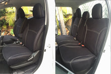 Load image into Gallery viewer, 3rd Row Tailored Wetseat Neoprene Seat &amp; Headrest Covers for Nissan Patrol Y62, (ST-L, Ti) 12/2012-Current, Black With Blue Stitching
