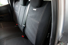 Load image into Gallery viewer, 3rd Row Tailored Wetseat Neoprene Seat &amp; Headrest Covers for Nissan Patrol Y62, (ST-L, Ti) 12/2012-Current, Black With Blue Stitching

