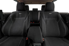 Load image into Gallery viewer, 3rd Row Tailored Wetseat Neoprene Seat &amp; Headrest Covers for Nissan Patrol Y62, (ST-L, Ti) 12/2012-Current, Black With Blue Stitching
