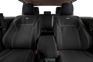 3rd Row Tailored Wetseat Neoprene Seat & Headrest Covers for Nissan Patrol Y62, (ST-L, Ti) 12/2012-Current, Black With Blue Stitching