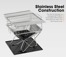 Load image into Gallery viewer, Portable Fire Pit Large Size Folding Stainless Stell BBQ Grill Outdoor
