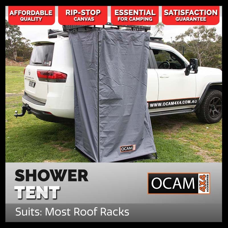 Camping Instant Shower Awning Tent Room, With LED Light, 280GSM Poly/Cotton, Quick Release