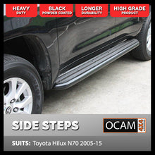 Load image into Gallery viewer, OCAM Heavy Duty Steel Side Steps for Toyota Hilux N70 2005-15 Dual Cab
