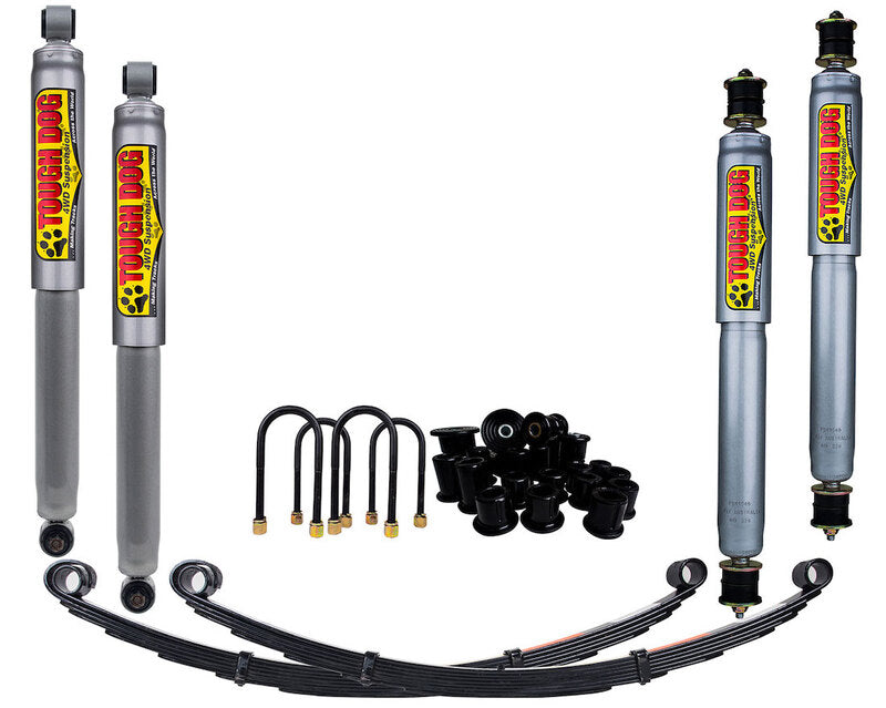 Tough Dog Lift Kit for Nissan Navara D22, 1997-2015, Front: No Bullbar/Alloy Bullbar, Shocks: 35mm Nitro Gas, Rear: Light 0-300Kg