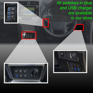 SPOT LIGHTS SWITCH for Toyota Landcruiser 300 Series, Prado 150s, Hiace & RAV-4 New Switch Blue ON-OFF
