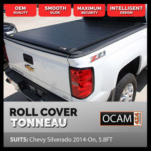 Load image into Gallery viewer, Retractable Tonneau Roll Cover For Chevy Silverado, 5.8' 2014-Current, Electric Roller Shutter

