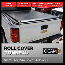 Load image into Gallery viewer, Retractable Tonneau Roll Cover For Chevy Silverado, 6.5', 2014-Current, Electric Roller Shutter
