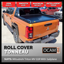 Load image into Gallery viewer, Electric Aluminium Retractable Tonneau Cover for Mitsubishi Triton MV, GSR With Sailplane, 2024-On, Dual Cab, With Remote
