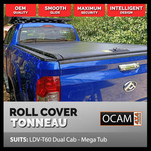 Load image into Gallery viewer, Retractable Tonneau Manual Roll Cover For LDV-T60, 2017-Current, Mega Tub, Roller Shutter
