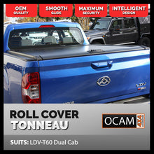Load image into Gallery viewer, Retractable Tonneau Manual Roll Cover For LDV-T60 MEGA Tub, 2023-Current, Dual Cab with Sailplane, Roller Shutter
