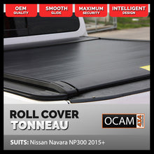 Load image into Gallery viewer, Retractable Tonneau Roll Cover for Nissan Navara NP300 07/2015-02/2021, Dual Cab, Manual Roller Shutter
