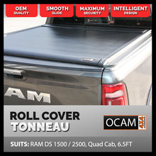 Load image into Gallery viewer, Retractable Tonneau Roll Cover For RAM DS 1500/2500 Quad Cab, 6.5', Manual Roller Shutter

