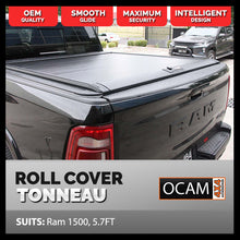 Load image into Gallery viewer, Retractable Tonneau Roll Cover For RAM 1500 DS/DT Crew Cab, 5.7', Manual Roller Shutter
