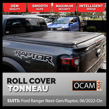 Load image into Gallery viewer, Retractable GEN2 Manual Tonneau Cover Roller Shutter For Ford Ranger Next-Gen, 07/2022+, XL, XLS, XLT, Raptor, Dual Cab
