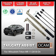 Load image into Gallery viewer, OCAM Tailgate Assist Strut Kit for Mitsubishi Triton MR 11/2018-2023, Easy-Up &amp; Slow-Down, Stainless Steel 316
