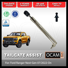 Load image into Gallery viewer, OCAM Tailgate Assist Strut Kit (Slow Down) for Ford Ranger Next-Gen 07/2022+, Stainless Steel 316
