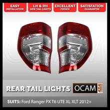 Load image into Gallery viewer, Rear Tail Lights LH RH Side For Ford Ranger PX PXMKII PXMKIII 2011-06/2022 T6 UTE XL XLT 4X4 4WD
