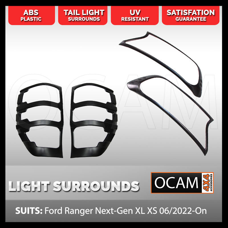 Head Light & Tail Light Surrounds for Ford Ranger Next-Gen XL XS 06/20 ...