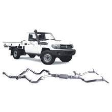 Load image into Gallery viewer, Redback Extreme Duty 3" Twin Exhaust System No Cat for Toyota Landcrusier 79 Series, 2007-16, Single Cab, Turbo Back With Twin Resonators
