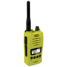 Load image into Gallery viewer, Uniden 5 Watt UHF Waterproof CB Handheld Radio w/ 2220mAh Battery Lime UH850S-L
