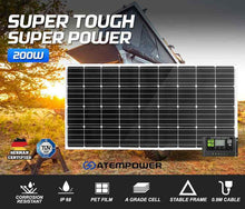 Load image into Gallery viewer, ATEM 200W Solar Panel Kit Mono Fixed Caravan Camping Power Battery Charging 12V
