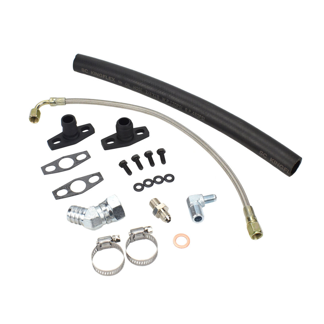 Turbo Oil Feed Return Line Kit 1G 2G DSM Eclipse 4G63 14B 16G 20G (Filter Location)