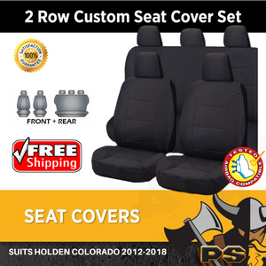 Canvas Seat Covers suit Holden Colorado 2012-2018 Tailor Made Front + Rear