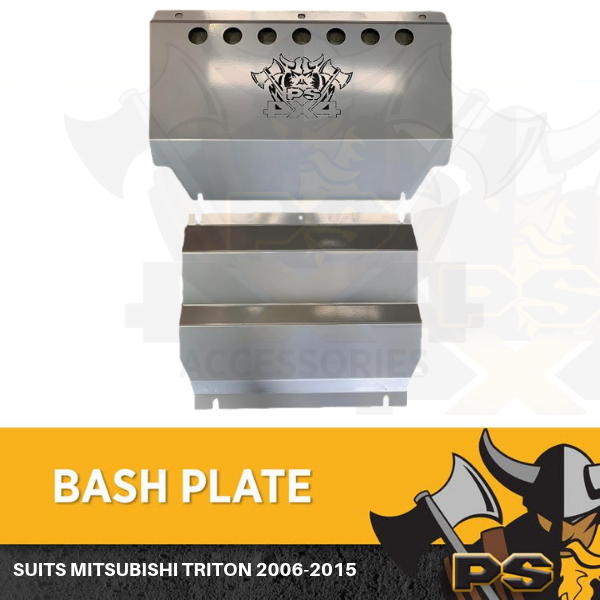 Bash Plate 4mm 2pcs Powder Coated Silver to suit Mitsubishi Challenger PB PC
