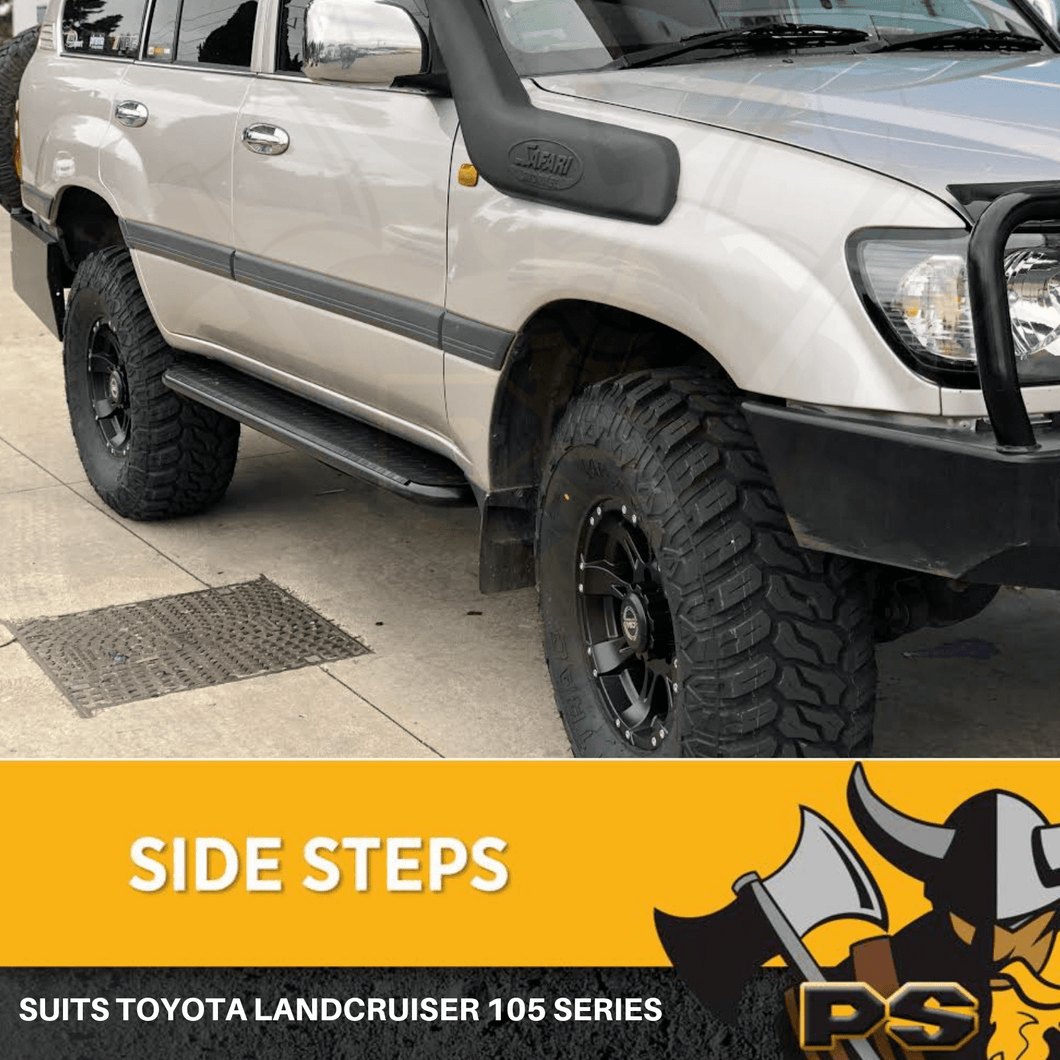 Rocksliders Steel Side Steps to suit Toyota Landcruiser 105 Series