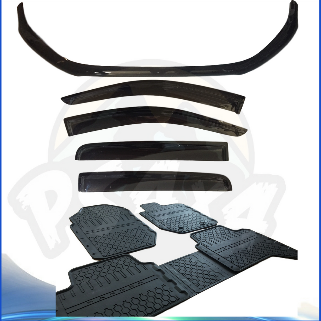 Ford Ranger PX2 PX3 2015-2022 Bonnet Protector & Window Visors & Floor Mats