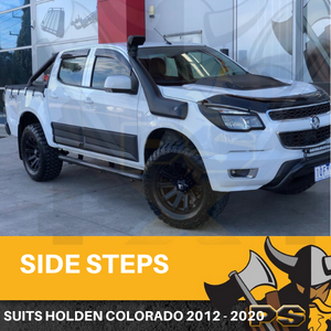 Black Tube Side Steps for Holden Colorado 2012-2018 Dual Cab Running Boards