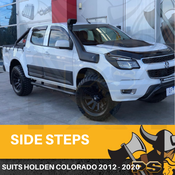 Black Tube Side Steps for Holden Colorado 2012-2018 Dual Cab Running Boards