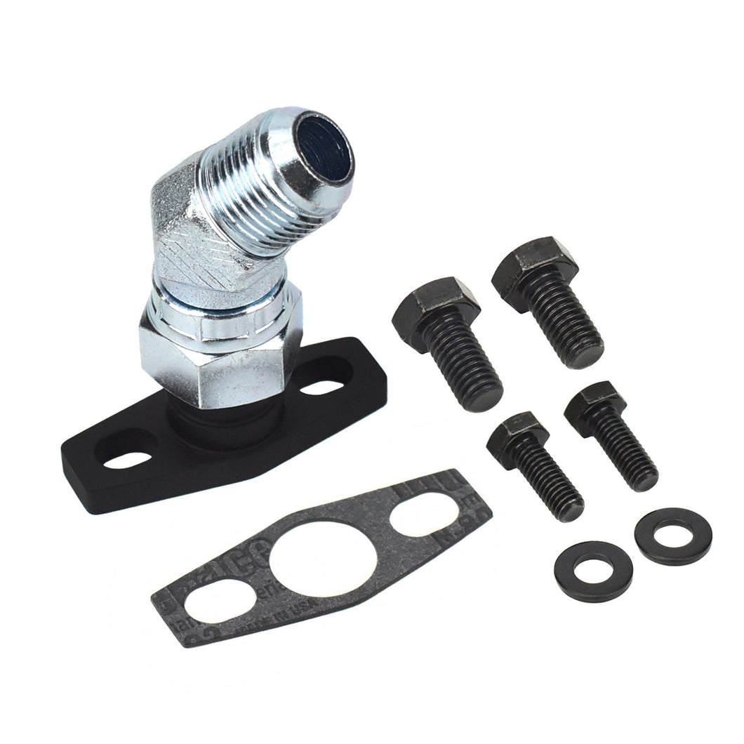 10AN 45 Degree Turbo Oil Drain Flange Kit Garrett GBC GBC14 GBC17 GBC20 GBC22