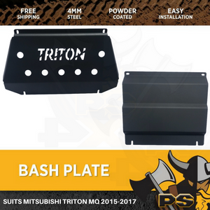Black Bash Plate for Mitsubishi Triton MQ 2015-2018 4mm Front Sump Guard