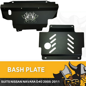 Nissan Navara D40 2005-2011 St St-X Rx Bash Plate, 2pce Sump Guard Set 4MM Black