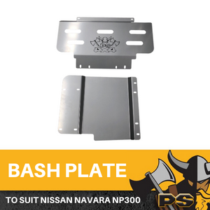 Nissan Navara NP300 Bash Plate, 2pce Sump Guard Set 4MM Silver