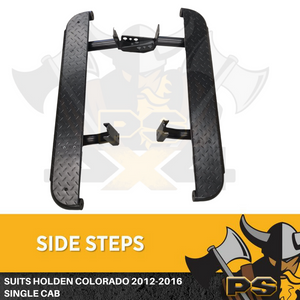 Single Cab Steel Side Steps to suit Holden Colorado 12-16 Heavy Duty