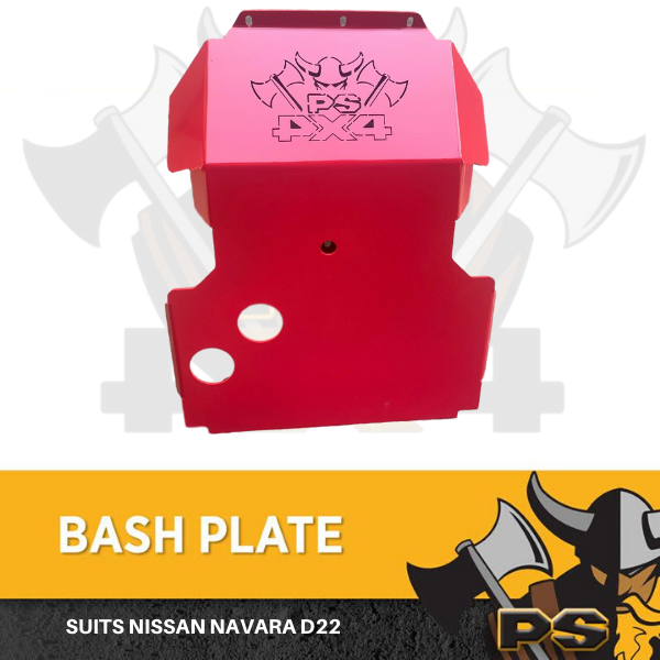 Nissan Navara D22 Bash Plate 4MM Steel Red