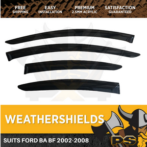 Superior Weathershields Window Door Visors for Ford BA BF 2002-2008
