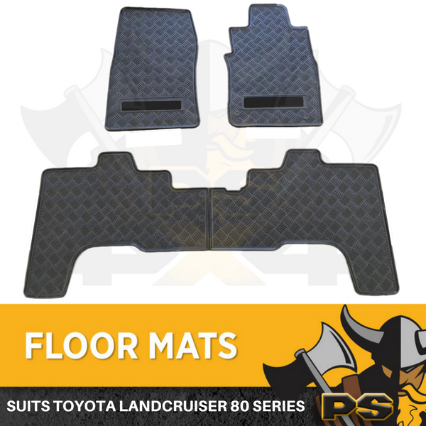 Rubber Floor Mats to suit Toyota Landcruiser 80 Series 1990-1998