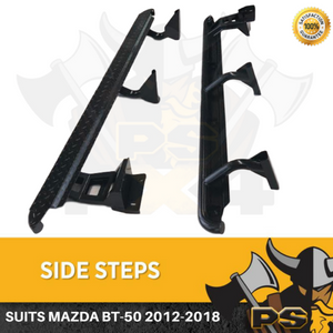 Mazda BT-50 BT50 2012-2020 Steel Side Steps Rock Sliders